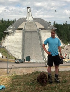 Holmenkollen, Peter is rollerskating